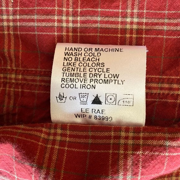 Woolrich Mens Red Plaid Button Down Shirt Flannel Pocket Size X-large - Picture 12 of 12